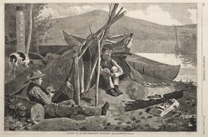 Camping i Adirondackbergen av Winslow Homer