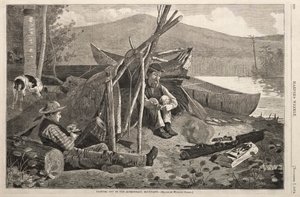 Camping ute i Adirondack-bergen, 1874. av Winslow Homer