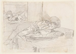 Kinesisk man röker en opiumpipa i ett klubbhus på Baxter Street, New York City av Winslow Homer