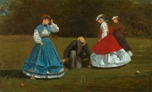 Krocket scen av Winslow Homer