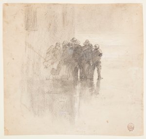 Teckning, Fiskare i oljeskinn, Cullercoats, England, 1881 av Winslow Homer