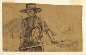 Teckning, slåtter, ca 1864 av Winslow Homer