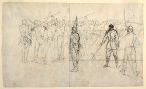 Ritning, Infanteriets gevärsövning, Sickles regemente, 1862 av Winslow Homer