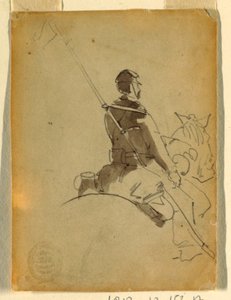 Teckning, Lancer till häst, 1862 av Winslow Homer