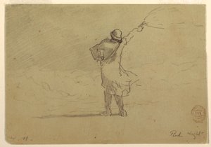 Teckning, "Rött ljus", troligen 1883 av Winslow Homer