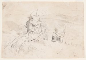 Teckning, Studie till "Artists Sketching in the White Mountains" och "The Artist in the Country", 1868 av Winslow Homer