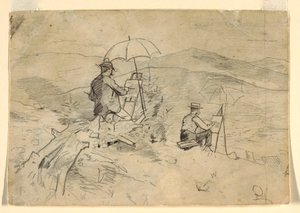 Teckning, Studie till "Artists Sketching in the White Mountains" och "The Artist in the Country", 1868 av Winslow Homer