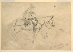 Teckning, Studie till "Bridle Path, White Mountains", 24 augusti 1868 av Winslow Homer