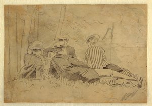 Teckning, Studie till "Fiskesällskapet", ca 1869 av Winslow Homer