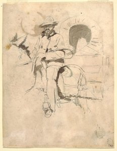 Teckning, studie av en afroamerikansk teamster, ca 1864 av Winslow Homer