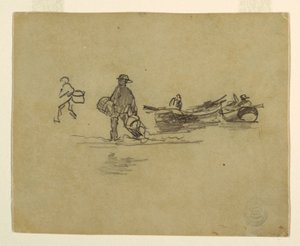 Teckning, Två fiskare, England, 1881-82 av Winslow Homer