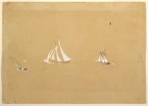 Teckning, Två skonare, 1880 av Winslow Homer