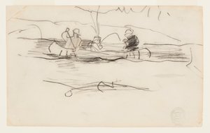 Fiskare och två andra män i en kanot av Winslow Homer
