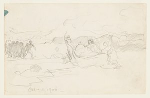 Fiskare som strandar en Dory av Winslow Homer