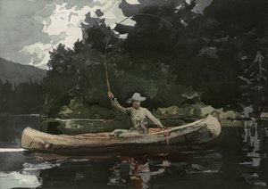 Fishing in the North Woods, utgiven av L. Prang & Co., 1896 av Winslow Homer