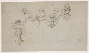Fem skisser av unga pojkar av Winslow Homer