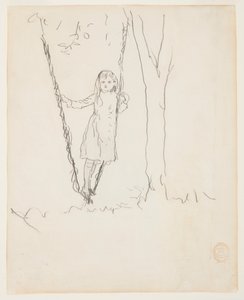 Flicka som står på en gunga av Winslow Homer