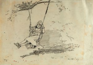 Flicka på en gunga, 1879 av Winslow Homer