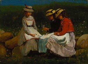 Flickor i ett landskap av Winslow Homer