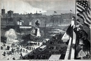 Stora Sumter-mötet på Union Square i New York den 11 april, från Harper