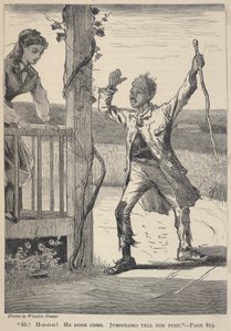 "Hej! H-o-o-o! Han har kommit. Jumboloro Tell You Fust.", från The Galaxy, juni 1869 av Winslow Homer
