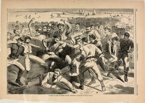 Semester på läger - soldater spelar "fotboll" av Winslow Homer