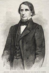Hon. Elihu B. Washburne, Illinois, ordförande i kommittén för handel, 1860. av Winslow Homer