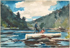 Hudsonfloden, skogsavverkning, 1891-1892. av Winslow Homer