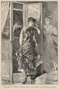En storm av vind, regn och stänk drog in - och Portia, från The Galaxy, december 1869 av Winslow Homer