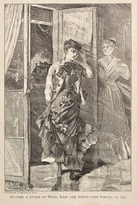 I kom en storm av vind, regn och stänk - och Portia, 1869. av Winslow Homer