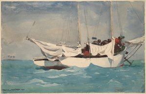 Key West, ankaret hissas upp av Winslow Homer
