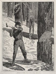 Skogsavverkning på vintern av Winslow Homer