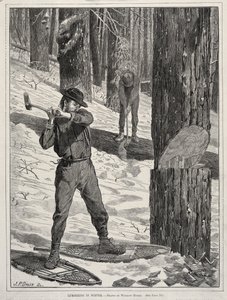 Lumbering in Winter, 1871. av Winslow Homer