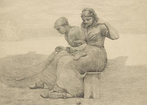 Mending the Tears, 1888, troligen tryckt c.1940 av Winslow Homer