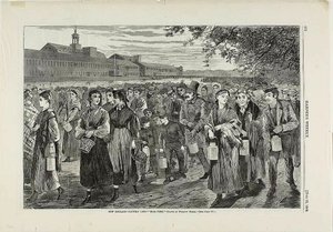 New England Factory Life - "Bell Time" av Winslow Homer