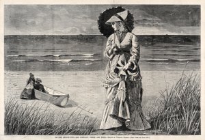 On the Beach - Two are Company, Three are None, 1872. av Winslow Homer