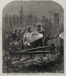 Rebellerna utanför sina befästningar vid Yorktown på rekognosering med mörka lyktor av Winslow Homer