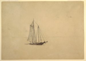 Schooner med Jolle av Winslow Homer