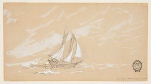 Schooner med tre dories av Winslow Homer