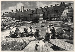 Skeppsbyggnad, Gloucester Harbor, 1873. av Winslow Homer