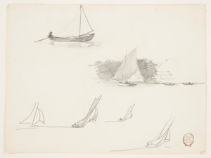 Sex studier av segelbåtar av Winslow Homer