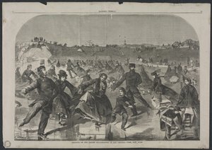 Skridskoåkning på damernas skridskodamm i Central Park, New York av Winslow Homer