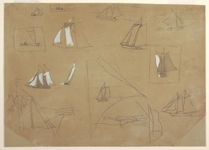 Skisser av segelbåtar av Winslow Homer