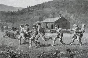 Snap-the-Whip, från Harpers Weekly, 20 september 1873, (trägravyr på tidningspapper) av Winslow Homer
