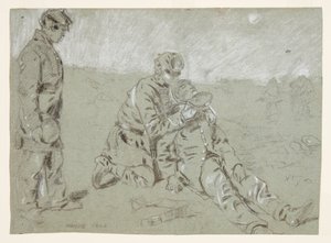 Soldat som ger vatten till en skadad följeslagare av Winslow Homer
