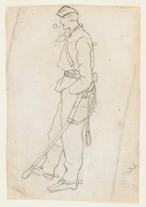 Soldat med svärd och rör av Winslow Homer