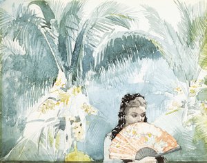 Spansk flicka med fan, 1885 av Winslow Homer