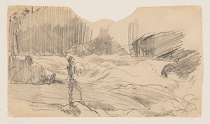 Studie för "Ouananiche Fishing," Lake St. John av Winslow Homer