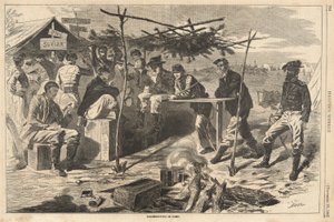 Thanksgiving in Camp, från Harper av Winslow Homer
