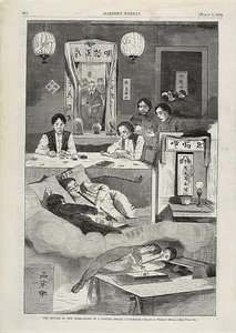 Kineserna i New York - scen i ett klubbhus på Baxter Street av Winslow Homer